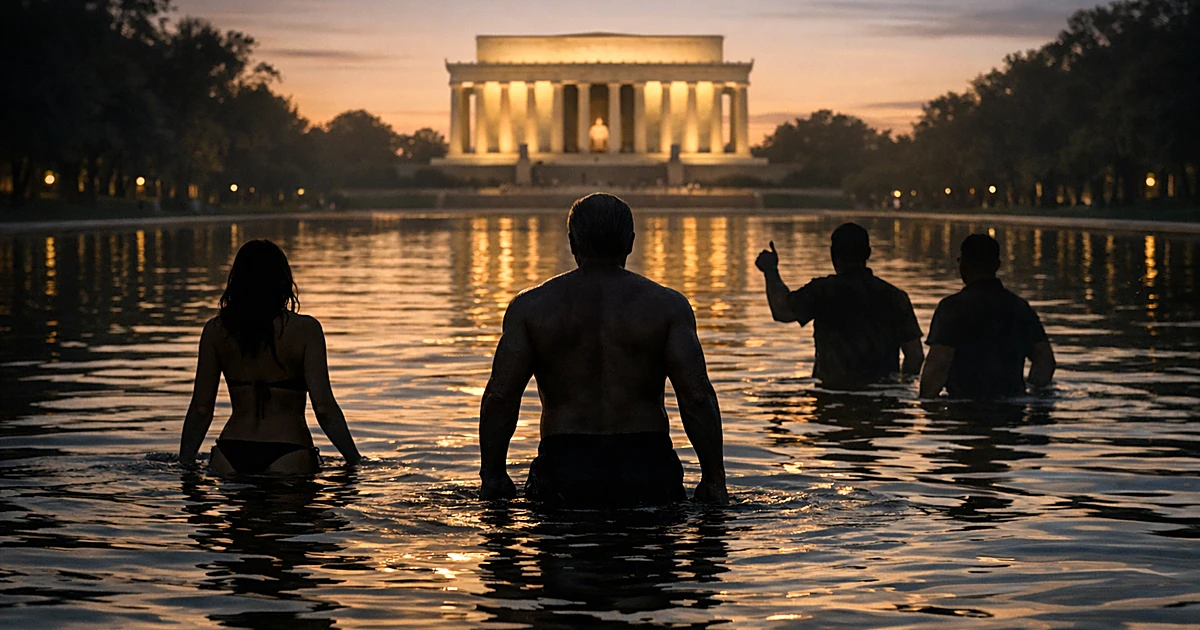 Trumo Pool Trump Shares AI Pool Images, Touts $2M Reflecting Pool Fix